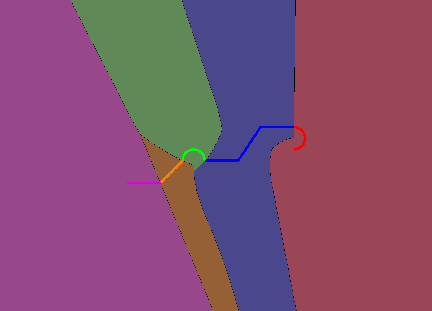 Regions for curve chain children - example 1 Regions for curve chain children - example 1